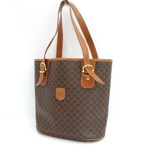 “CELINE PARIS - MACADAM” VINTAGE BUCKET/SHOULDER BAG.